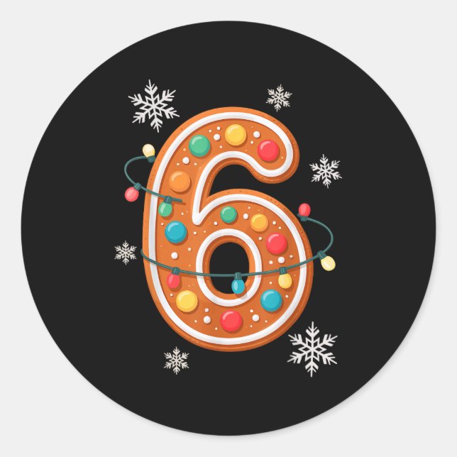 Pegatina Redonda Gingerbread 6 7 Meme Christmas Matching Couple Boy (Anverso)