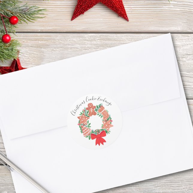 Pegatina Redonda Gingerbread Christmas Cookie Exchange  (Subido por el creador)