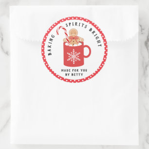 Pegatina Redonda Gingerbread Cookie   Espíritus de hornear Brillant