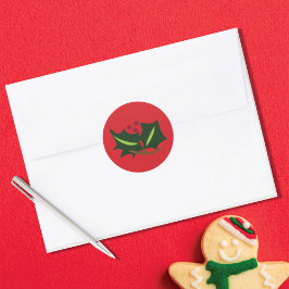 Pegatina Redonda Gingerbread Holly Multicolor