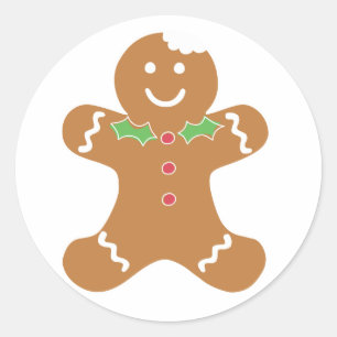 Pegatina Redonda Gingerbread Man Christmas Stickers