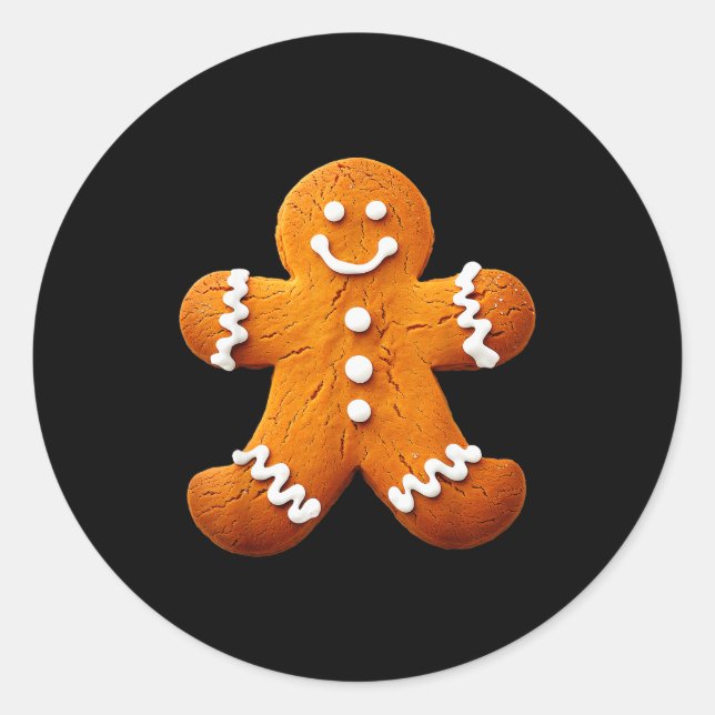 Pegatina Redonda Gingerbread Man Costume Funny Halloween Christmas  (Anverso)