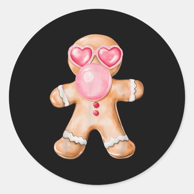 Pegatina Redonda Gingerbread que hace explosión de goma Humana Nk S (Anverso)