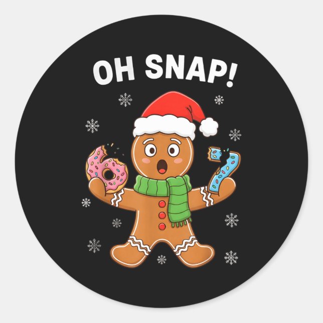 Pegatina Redonda Gingerbread Six Seven 67 Bruh 6 7 Christmas Girl B (Anverso)