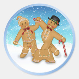 Pegatina Redonda Gingerbread Trio