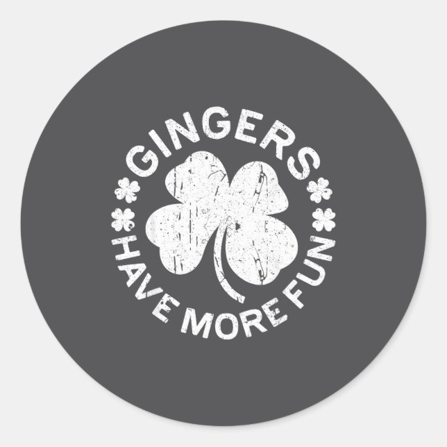 Pegatina Redonda Gingers Have More Fun Shirt Men Women Kids St Patr (Anverso)