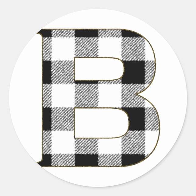 Pegatina Redonda Gingham Check B (Anverso)