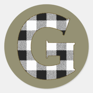 Pegatina Redonda Gingham Check G