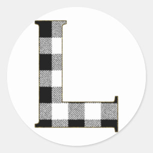 Pegatina Redonda Gingham Check L