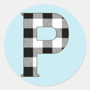 Pegatina Redonda Gingham Check P