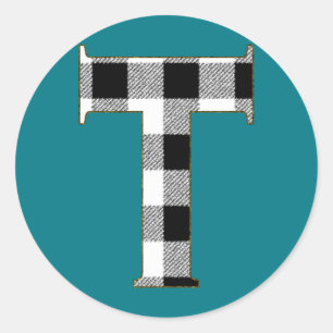 Pegatina Redonda Gingham Check T