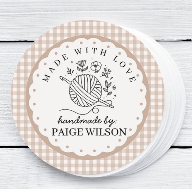 Pegatina Redonda Gingham Crochet  (Subido por el creador)