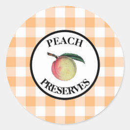 Pegatina Redonda Gingham Peach Preserve