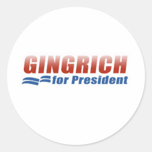 Pegatina Redonda Gingrich para el presidente (2)