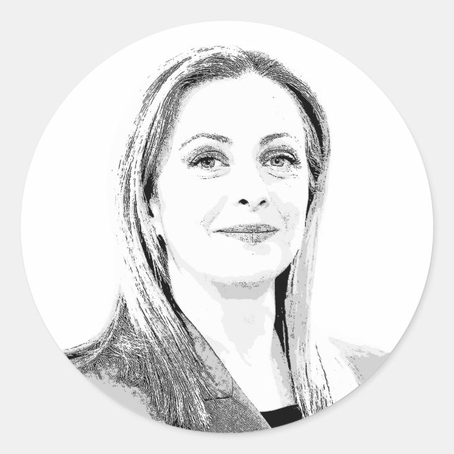 Pegatina Redonda Giorgia Meloni (Anverso)