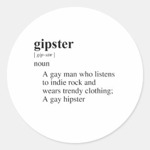 PEGATINA REDONDA GIPSTER
