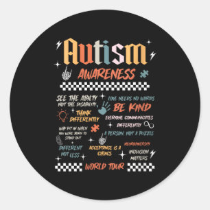 Pegatina Redonda Gira mundial de concientización sobre el autismo f