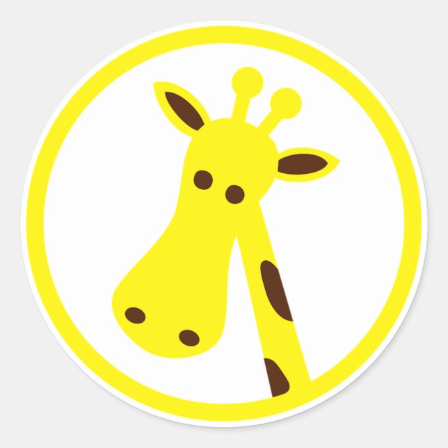 Pegatina Redonda Giraffe (Anverso)