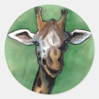 Pegatina Redonda Giraffe
