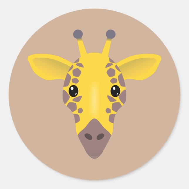 Pegatina Redonda Giraffe (Anverso)