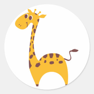 Pegatina Redonda Giraffe