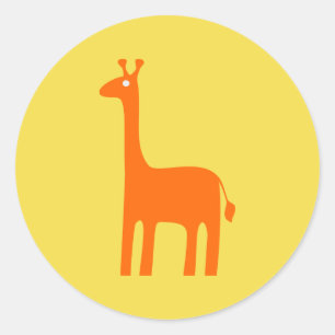 Pegatina Redonda Giraffe