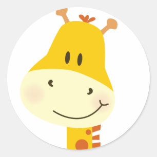 Pegatina Redonda Giraffe