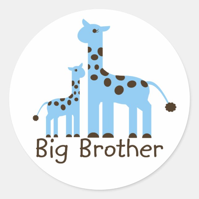 Pegatina Redonda Giraffe Big Brother (Anverso)