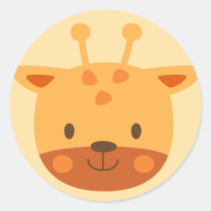 Pegatina Redonda Giraffe Birthday Kids Art