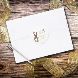 Pegatina Redonda Giraffe Birthday Safari