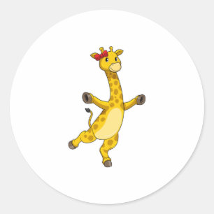 Pegatina Redonda Giraffe con cinta de opciones