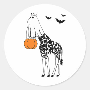Pegatina Redonda Giraffe Halloween Divertidos disfraces de ropa de