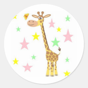 Pegatina Redonda giraffe personalizado