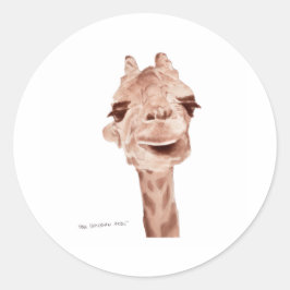 Pegatina Redonda giraffe sticker