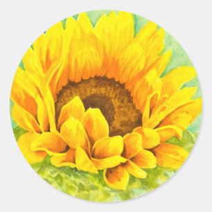 Pegatina Redonda Girasol