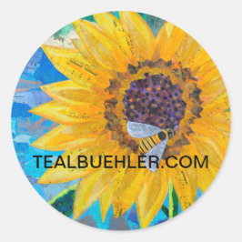 Pegatina Redonda Girasol