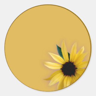 Pegatina Redonda Girasol