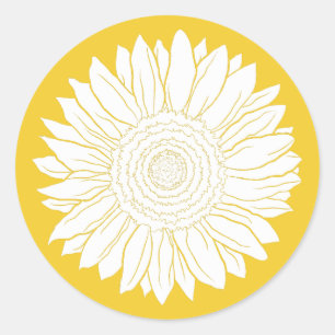 Pegatina Redonda girasol