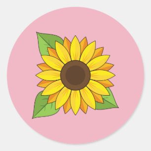 Pegatina Redonda Girasol