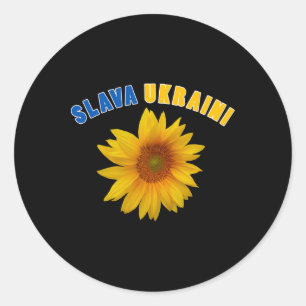 Pegatina Redonda Girasol Ucrania A Slava Ukraini