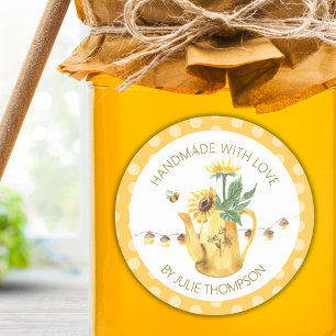 Pegatina Redonda Girasoles y farolillos ✨ los puntos de Polka Perso