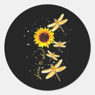 Pegatina Redonda Girino Girasol Profesor Mentalidad de Crecimiento