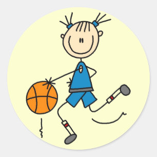 Pegatina Redonda Girl Basketball Player Tshirts and Gifts