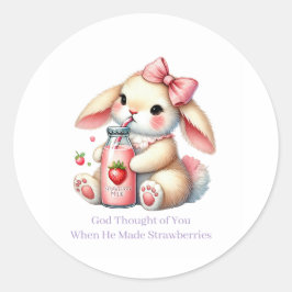 Pegatina Redonda Girl Bunny Christian Round Stickers