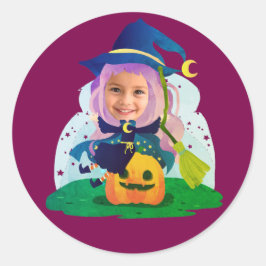 Pegatina Redonda Girl Face Personalized