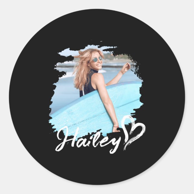 Pegatina Redonda Girlfriend Nge Heart Simple Modern Cool Photo  (Anverso)