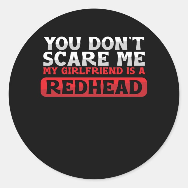 Pegatina Redonda Girlfriend Redhead Redheads Ftemles Ginger Gift (Anverso)