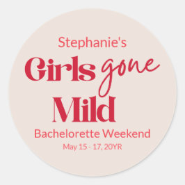 Pegatina Redonda Girls Gone Mild Dated Bachelorette Beach Weekend