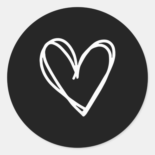 Pegatina Redonda Girls Heart For Women Valentines Day Graphic  (Anverso)