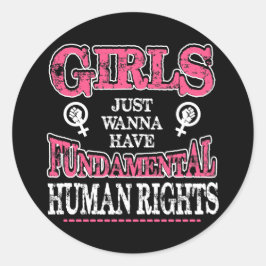 Pegatina Redonda Girls Just Wanna Have Fundamental Rights